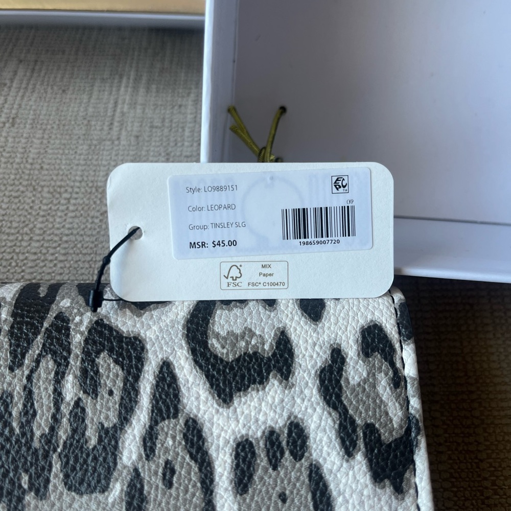 GUESS- “Tinsley” Black and White Leopard Print Women's Wallet - Picture 3 of 7